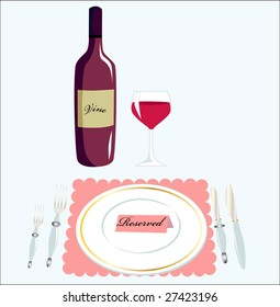 Place setting and restaurant menu