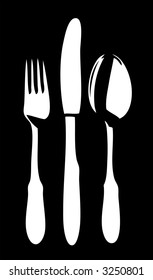 place setting tableware place setting colour commercial kitchen knife equipment metal food instrument training dining tool steel metallic spoon table eating set silhouette feeding supper dine nurture