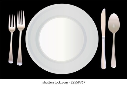 Place Setting Vector Illustration