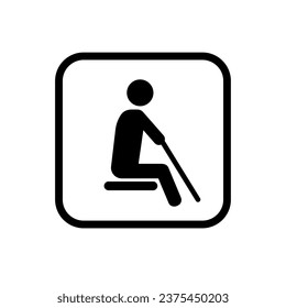 A place to sit on public transport for the elderly . EPS10