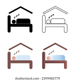 place to sleep icon and symbol. a set of speakers a place to sleep