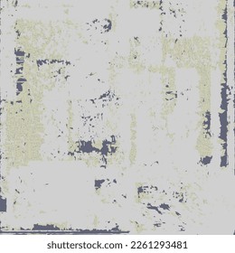 Place or space where posters or announcements are pasted and removed. Dirty and scratched blue wall. Grunge background. Vector seamless.