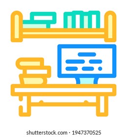 place to study color icon vector. place to study sign. isolated symbol illustration