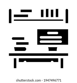 lugar para estudiar el vector de icono de glifo. signo de lugar de estudio. símbolo de contorno aislado ilustración negra