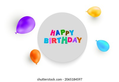 Place for the text of congratulations and invitations with balloons. Vector.	