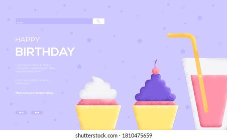 Place for text, place for copying. concept flyer, web banner, ui header, enter site. Layout illustration modern slider page. Grain texture and noise effect.