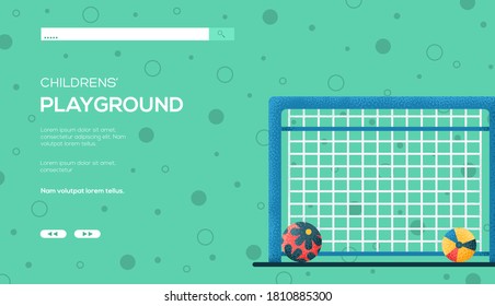 Place for text, place for copying. Football concept flyer, web banner, ui header, enter site. Layout illustration modern slider page. Grain texture and noise effect.