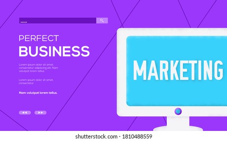 Place for text, place for copying. Marketinng concept flyer, web banner, ui header, enter site. Layout illustration modern slider page. Grain texture and noise effect.