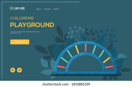 Place for text, place for copying. Playground concept flyer, web banner, ui header, enter site. Layout illustration modern slider page. Grain texture and noise effect.