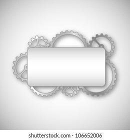 A Place in the text framed gears. Vector Graphics.