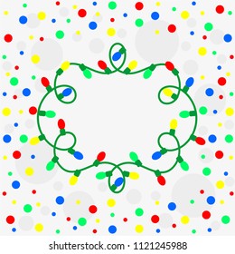 place for text on background with garlands