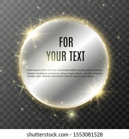 Place for text. Round banner. Lights vector. Lights on a transparent background. Vector design