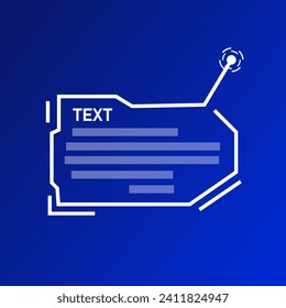 Place for text sign. Flat, blue, dialog box for text, speech for text. Vector icon