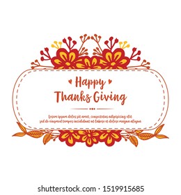 Place for text, thanksgiving, with decorative element of autumn leaf flower frame. Vector