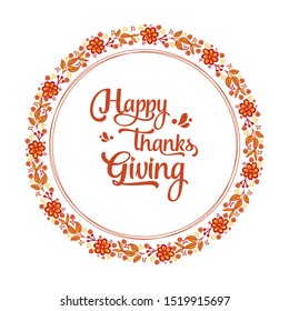 Place for text, thanksgiving, with decorative element of autumn leaf flower frame. Vector