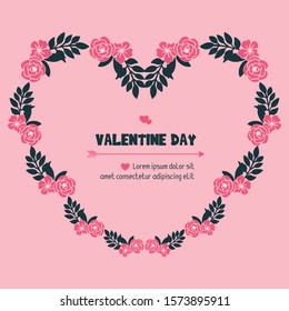 Place for text, valentine day, with bright pink flower frame pattern. Vector