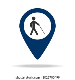 place of transition in blue map pin icon. Element of map point for mobile concept and web apps. Icon for website design and development, app development. Premium icon on white background
