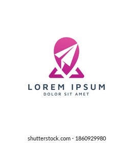 place and travel negative space logo design