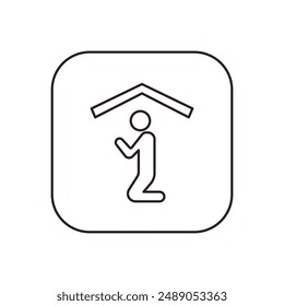 Place of worship vector symbol praying pray area