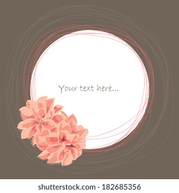 Place for your text with dahlia flower, vector graphic