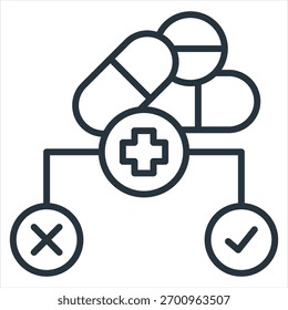 Vektorgrafik des Placebo-Effekts für die Konturlinie