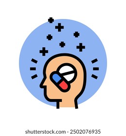 the placebo effect unsolved mystery color icon vector. the placebo effect unsolved mystery sign. isolated symbol illustration