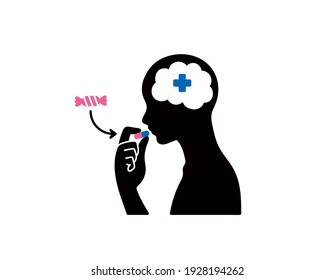 Placebo Effect vector illustration black