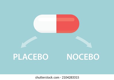 placebo and nocebo effects concept - vector illustration