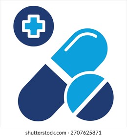 Placebo Pill Flat Blue Icon Ilustración vectorial