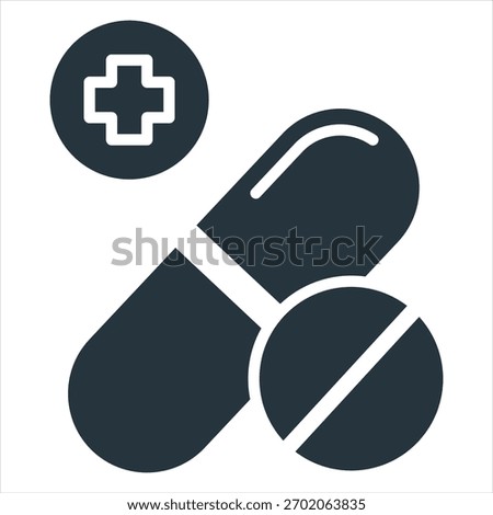 Placebo Pill Glyph Icon Vector Illustration