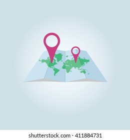 Placed on the world map location info