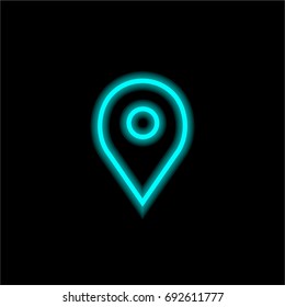 Placeholder blue glowing neon ui ux icon. Glowing sign logo vector