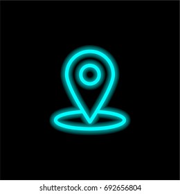 Placeholder blue glowing neon ui ux icon. Glowing sign logo vector