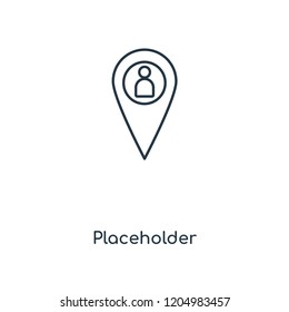 Placeholder concept line icon. Linear Placeholder concept outline symbol design. This simple element illustration can be used for web and mobile UI/UX.