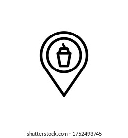 Marcador de posición, icono de bebida. Línea simple, contorno de elementos vectoriales de iconos de navegación para ui y ux, sitio web o aplicación móvil