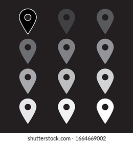 Placeholder flat symbol set, location vector icons