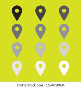 Placeholder flat symbol set, location vector icons