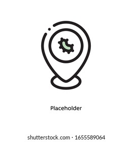 Placeholder for germs, pathogenic bacteria, or viruses flat vector icon for science research apps and websites, black outlined icon on white background
