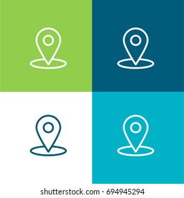Placeholder green and blue material color minimal icon or logo design