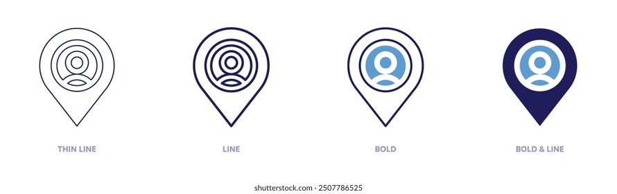 Placeholder icon in 4 different styles. Thin Line, Line, Bold, and Bold Line. Duotone style. Editable stroke.
