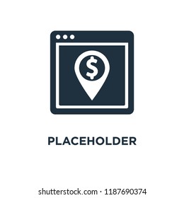 Placeholder icon. Black filled vector illustration. Placeholder symbol on white background. Can be used in web and mobile.