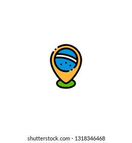 Placeholder icon, flat design line art thin style, vector illustration. Festive carnivals in Brazil and Mardi Gras in Venice

