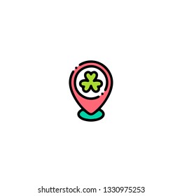 Placeholder icon, flat design line art thin style. Saint Patrick's Day vector illustration