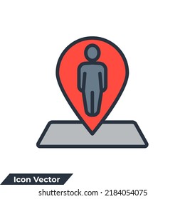 ilustración vectorial del logotipo del icono de marcador de posición. Plantilla de símbolo de navegación para colección de diseño gráfico y web