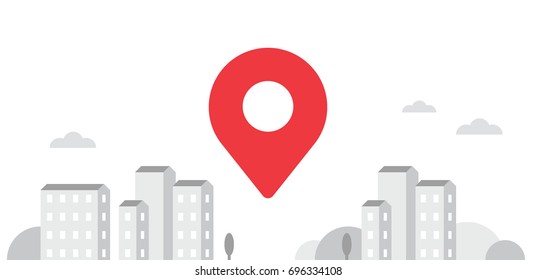 Placeholder icon in town. Vector illustration.