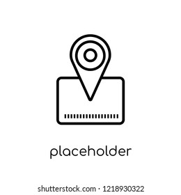 Placeholder icon. Trendy modern flat linear vector Placeholder icon on white background from thin line Maps and Locations collection, editable outline stroke vector illustration