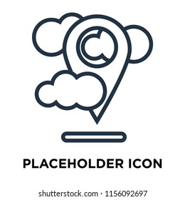 Placeholder icon vector isolated on white background, Placeholder transparent sign , thin symbols or lined elements in outline style