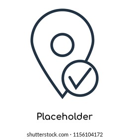 Placeholder icon vector isolated on white background, Placeholder transparent sign , thin symbols or lined elements in outline style