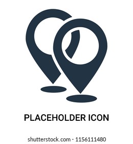 Placeholder icon vector isolated on white background, Placeholder transparent sign , filled dark user interface icons