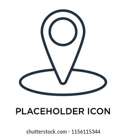 Placeholder icon vector isolated on white background, Placeholder transparent sign , thin pictogram or outline symbol design in linear style